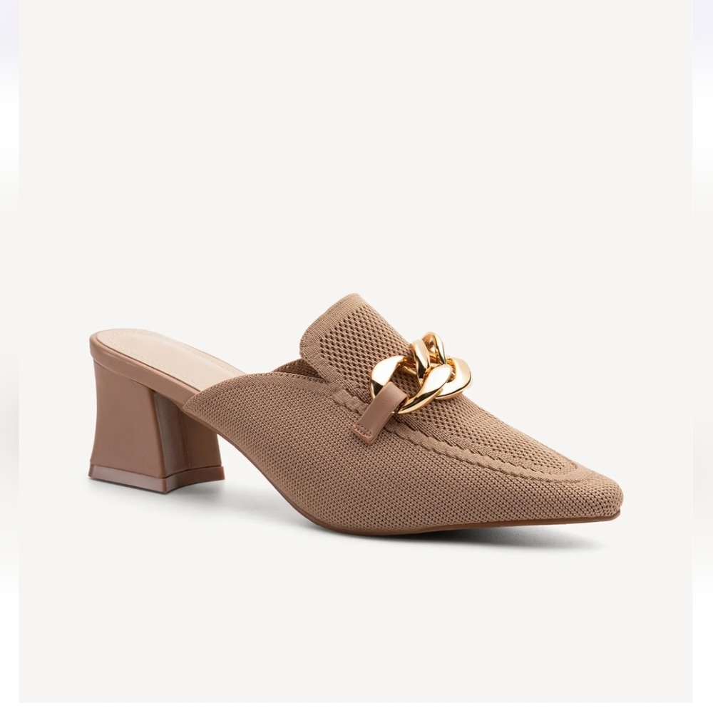 Women's Newbella Size 8 Tan Mules 2 Inch Heel - Picture 9 of 9